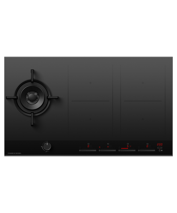 90cm Series 9 1 Burner + 4 Zone Hybrid Cooktop, 2 SmartZones, Natural Gas, pdp